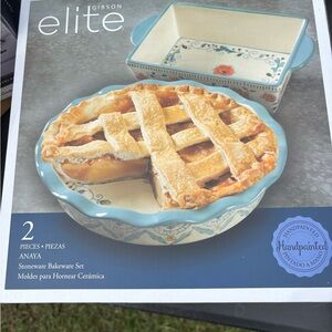 Anaya Stoneware Bakeware Set - Blue and White